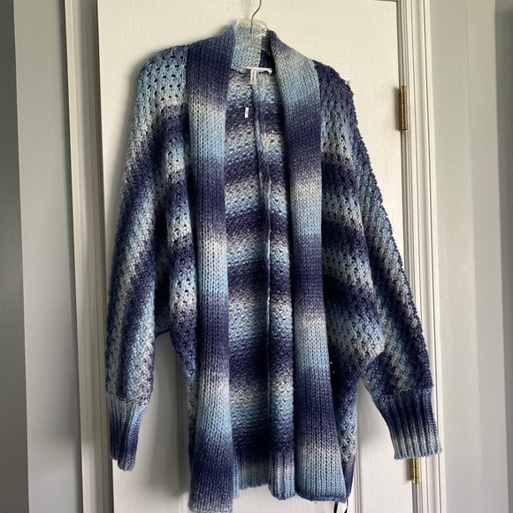 Cardigan Sweaters Blue White Navy Seas Combo Cardigan - S Knit Boho Oversized - Picture 7 of 7